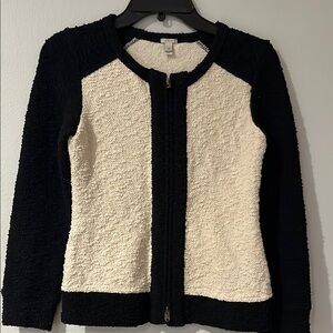 Black and Cream Textured cardigan.